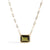 Gemstone Chain Necklace - Satin Gold with Subtle Green - Image 1