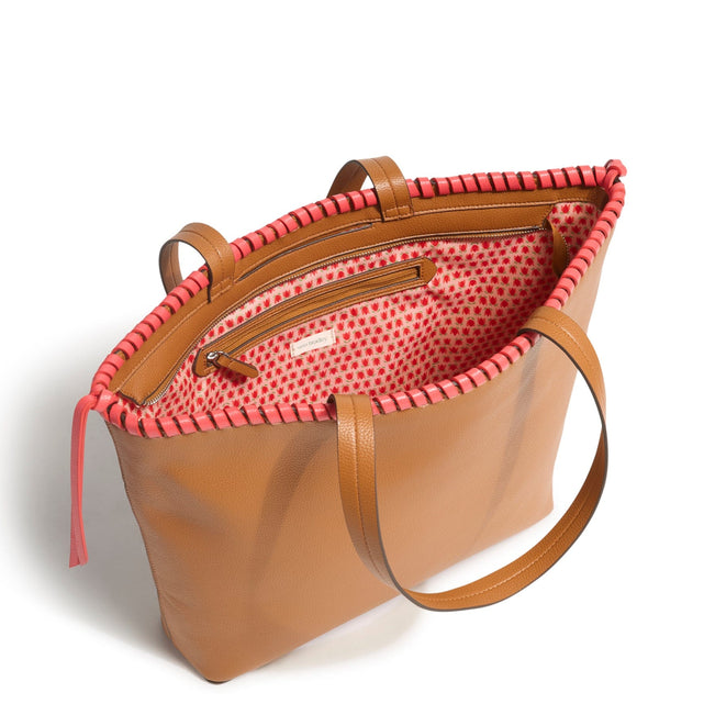 Outlet East West Tote-Roasted Pecan and Cayenne-Image 2-Vera Bradley