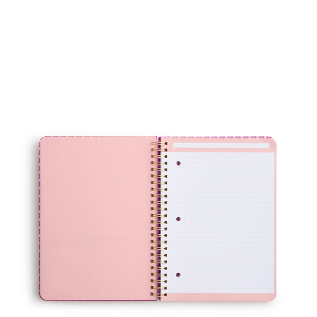 Small Spiral Notebook with Pockets - Melissa Ditsy Pink - Image 2