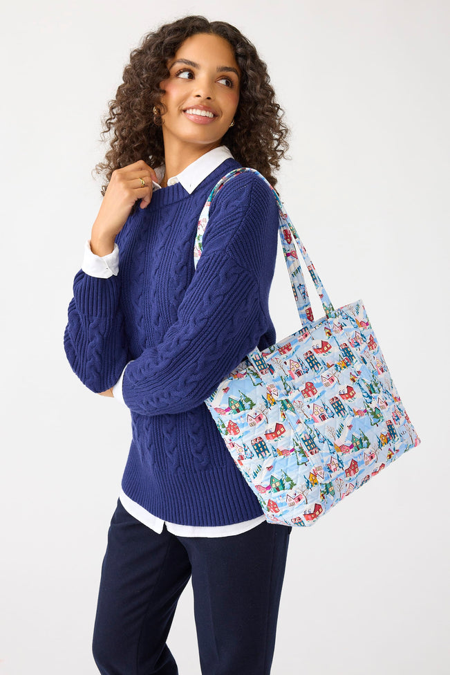 Outlet Small Vera Tote - Holiday Houses - Image 2