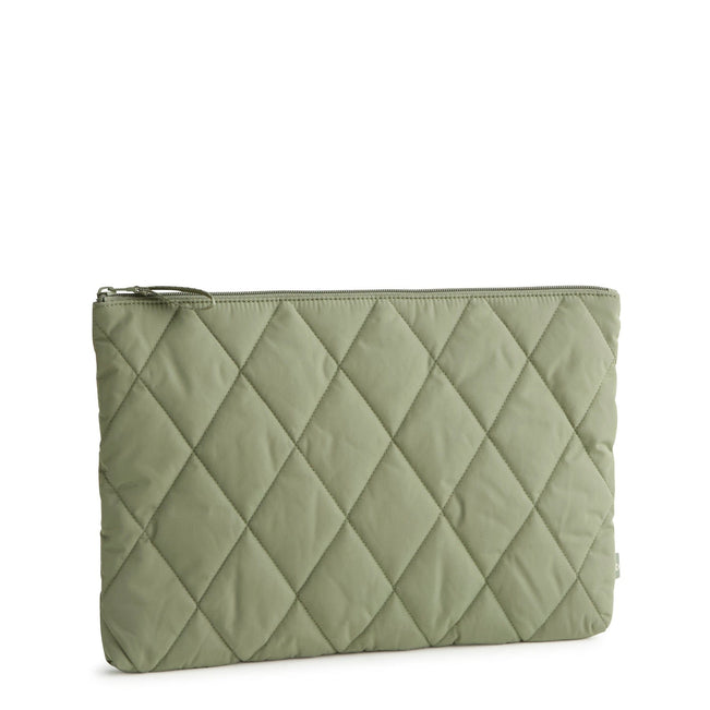 Outlet Essential Laptop Pouch-Deep Lichen Green-Image 1-Vera Bradley