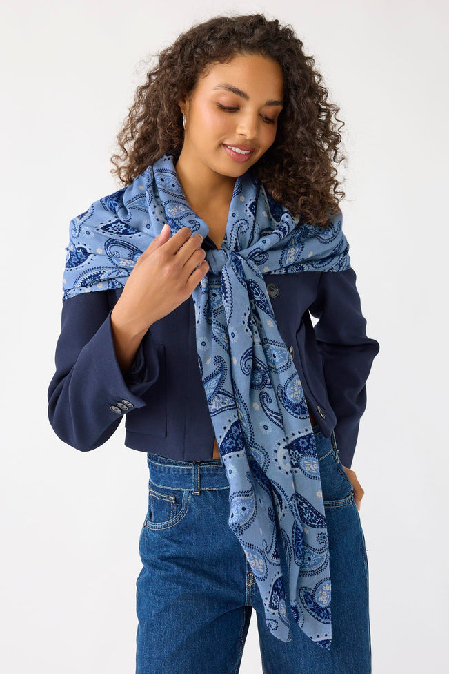 Outlet Travel Scarf - Mesa Western Faded Denim - Image 2