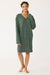 Outlet Long-Sleeved Henley Night Dress - Mistletoe Lattice / Small - Image 2