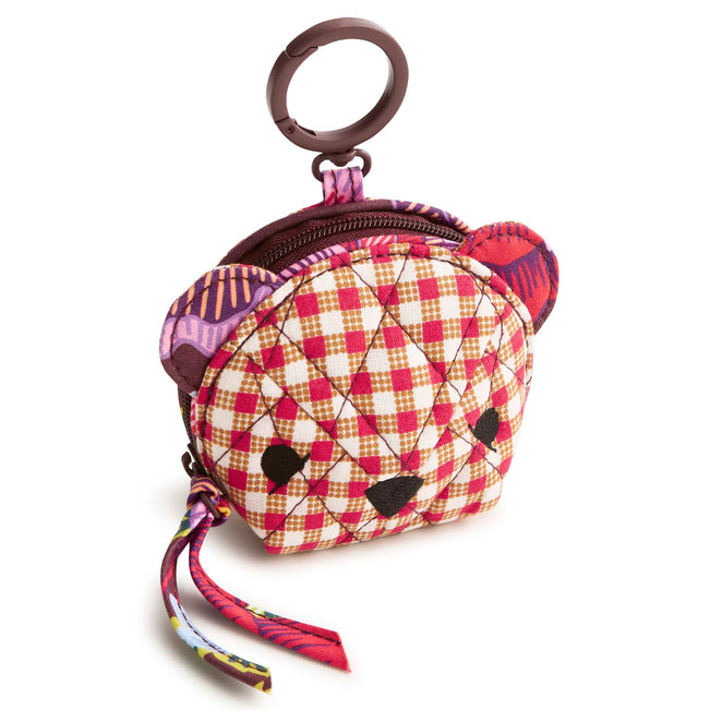 Classic Mini Bear Bag Charm - Festive Check Patchwork - Image 1
