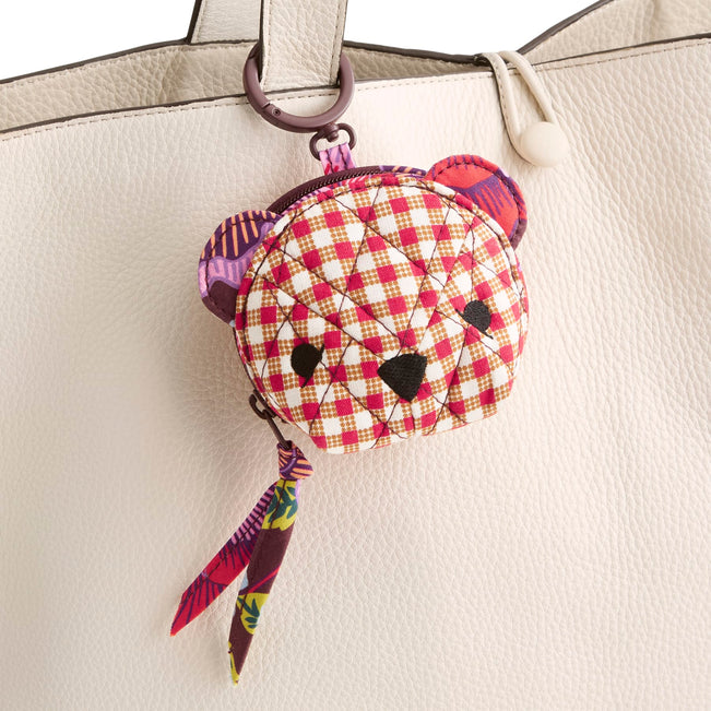 Classic Mini Bear Bag Charm - Festive Check Patchwork - Image 2