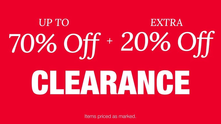 Up to 70% Off Clearance + Extra 20% Off.