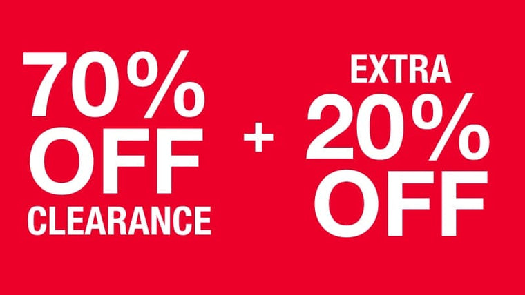 70% Off Clearance + Extra 20% Off. Shop Now.