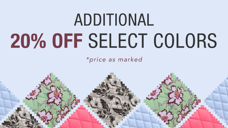 20% Off Select Colors