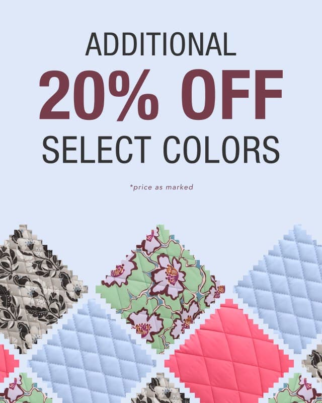20% Off Select Colors
