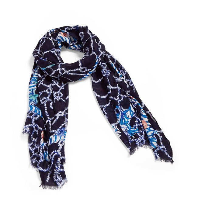 Soft Fringe Scarf-Spring Tide Navy-Image 1-Vera Bradley