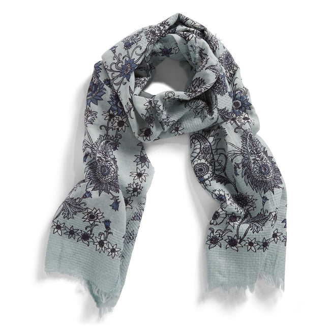 Eyelash Fringe Scarf-Cornflower Blossoms-Image 1-Vera Bradley