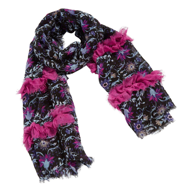 Oblong Ruffle Scarf-Bramble Vines-Image 1-Vera Bradley
