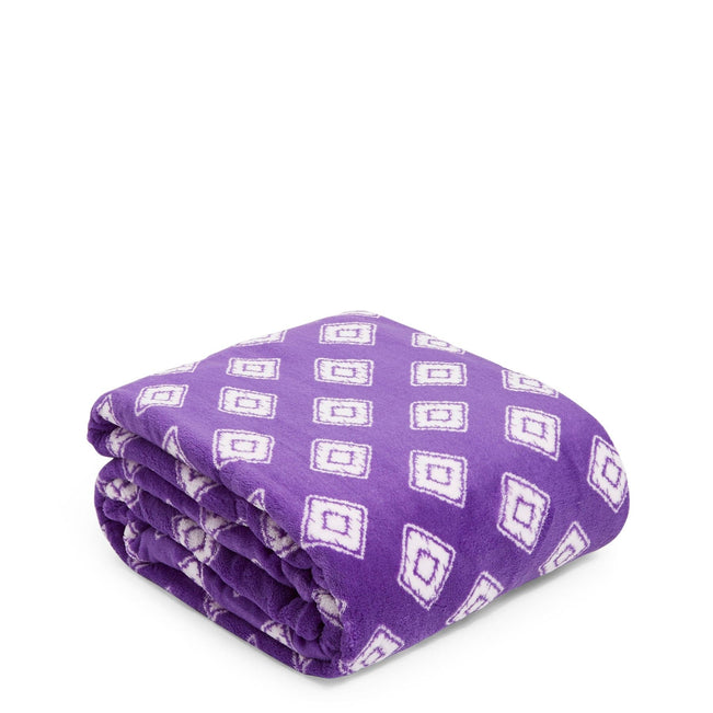 Factory Style Oversized Throw Blanket-Purple/White Blanket Geo-Image 1-Vera Bradley