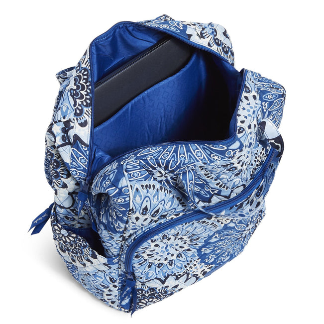 Factory Style Top Handle Backpack-Blue Star Medallion-Image 3-Vera Bradley