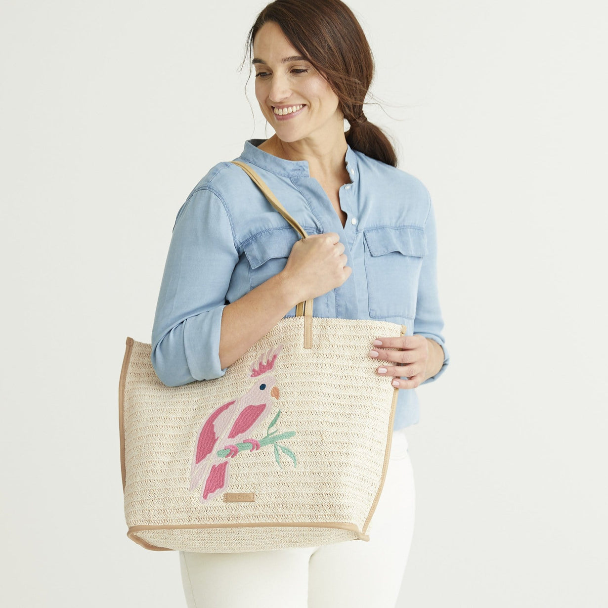 Vera bradley straw tote sale