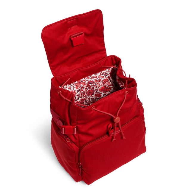 Utility Backpack-Recycled Cotton Cardinal Red-Image 3-Vera Bradley