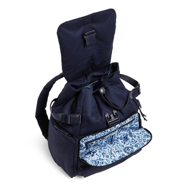 Utility Backpack-Recycled Cotton Classic Navy-Image 4-Vera Bradley
