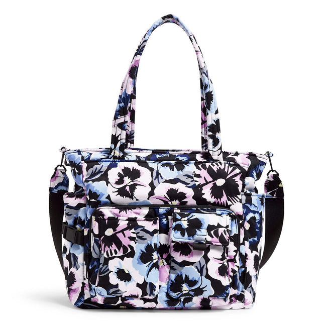 Utility Tote Bag-Plum Pansies-Image 1-Vera Bradley