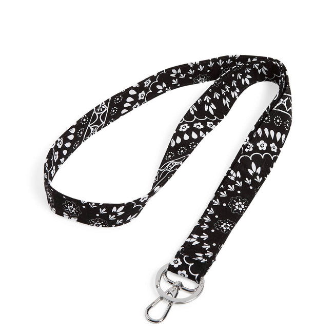 Wide Lanyard-Black Bandana Medallion-Image 1-Vera Bradley