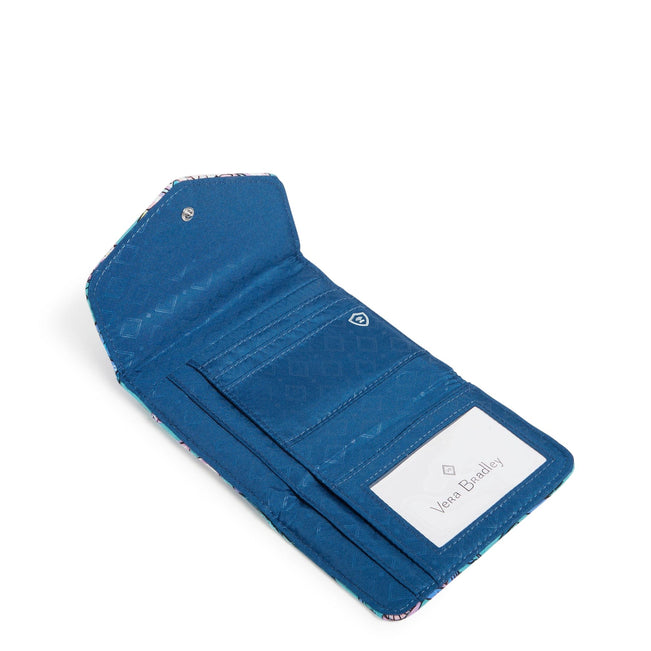 Factory Style RFID Mini Tri-Fold Wallet-Peacock Garden-Image 2-Vera Bradley