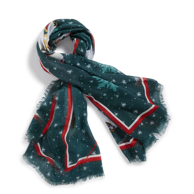 Factory Style Square Soft Fringe Scarf-Merry Mischief Ornaments-Image 1-Vera Bradley