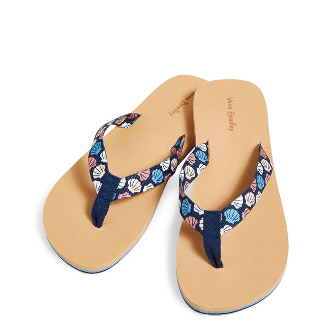 Webbing Strap Flip Flops-Morning Shells-Image 1-Vera Bradley