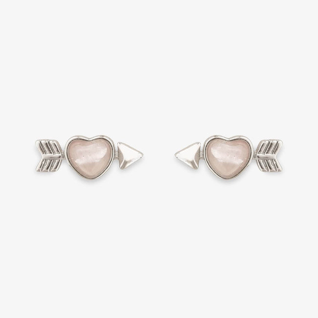 Pura Vida Cupids Bow Stud Earrings-Silver-Image 1-Vera Bradley
